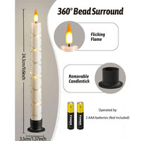 Bougies Pilier en Plastique Sans Flamme avec Télécommande et Minuteur, Guirlandes Lumineuses LED à Piles - Noël, Halloween, Nouvel An