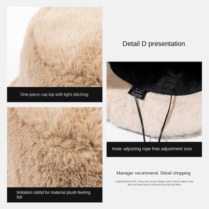 Phụ Nữ Của Mùa Thu Mùa Đông Xô <span class=keywords><strong>Hat</strong></span> Ngọt Ngào Dễ Thương Sang Trọng Phong Cách Hàn Quốc Ngư Dân Cap Thiết Kế Mới Ấm Áp Giản Dị Faux Lông Mùa Đông Mũ Cho - Product Image 5