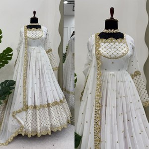 <b>Black</b> Anarkali Bollywood <b>plus</b> <b>size</b> formal <b>wedding</b> gown for women, engagement gown for bride, evening gown <b>dresses</b> - Product Image 4