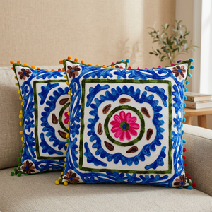 Stylish Customized Color Centre Mandala Thread Cushion <b>Cover</b> Manufacturers Exporter Massage Feature Decorative Pillowcase Shams - Product Image 2