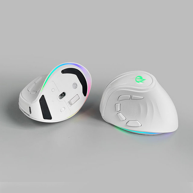Vertical Wireless Optical Mouse Right-Handed RGB Backlit Office Ergonomic USB Type-C Interface Rechargeable for 5.0
