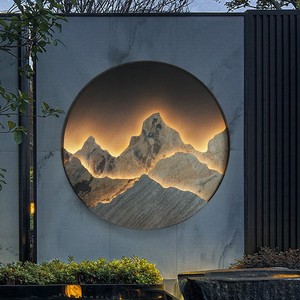 Outdoor Mural Wall Lamp Led Landscape Metal Frame Cylinder 20 Degree Beam Angle Waterproof For Courtyard Garden Background - Product Image 3