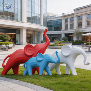 Custom Handmade Fiberglass Elephant Sculpture with Decoupage Technique for Outdoor Art Decor Amusement Park <b>Statue</b> - Product Image 4