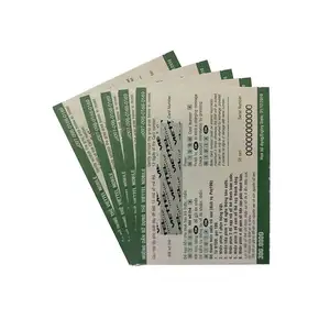 Factory Price Full Color Printed Paper Code Pasted Online Winning Card Plastic Lottery Ticket Scratch Off Card