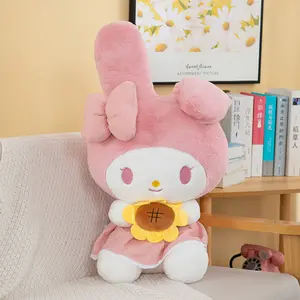 Cuddle Sunflower Green Pink Falda Melody Kuromi Soft Toys Popular Anime Figura de dibujos animados Muñecos de peluche para niñas