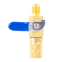1/4 "SAE 90-Grad-Absperrkugelhahn für AC-Kühlung Manuelle Leistungs regelung OEM Anpassbar R134a R12 R22 R502 Gas