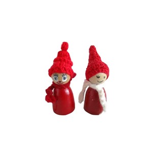 Vintage Mini Gnome <span class=keywords><strong>Tomten</strong></span> Paar traditionelle schwedische handgemachte skandi navis che Holz Home Decoration - Product Image 1