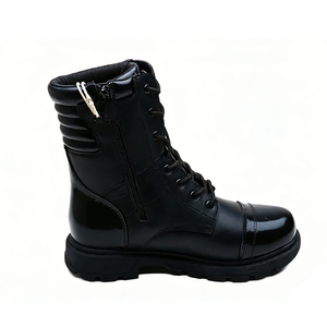 Stivali al Ginocchio di Alta Qualità in Pelle Corretta e PU Impermeabile da 8 Pollici con Chiusura ZIP e Suola in PU+Gomma - Product Image 1