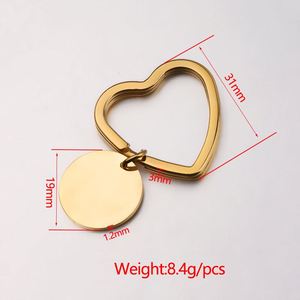 Heart Ring Round Disc Blank Keychain Mirror Polished Stainless Steel Personalize Custom Logo Laser Engrave Charm <b>Metal</b> <b>Key</b> <b>Chain</b> - Product Image 6