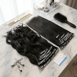 Nuevo Reabastecimiento de Clips de Cabello de Lujo de Alta Calidad, Juego Completo de Extensiones de Cabello de Todas las Longitudes, Negro Natural, Envío Global - Product Image 1