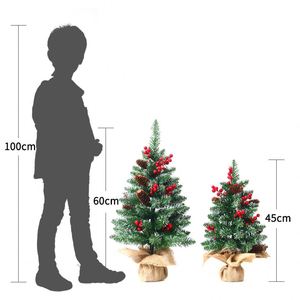 Venta al por mayor de fábrica: Mini árbol de Navidad artificial de 45 cm con conos de pino, planta de simulación para escritorio, adornos y decoraciones navideñas para oficina. - Product Image 3