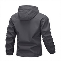 Veste softshell grise pour homme, col montant, fermeture éclair, poches, imperméable, coupe-vent, respirante, vêtements d'extérieur, coupe classique, toutes saisons
