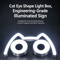 Boîte lumineuse LED créative pour vitrine extérieure, étanche, en forme d'oreille de chat ou en forme de M, type œil d'arbre ou œil d'ange