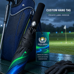 large durable 8k black coating golf umbrella Windproof Double <b>Canopy</b> Custom Logo Fiberglass Ribs Outdoor Umbrella - Product Image 3