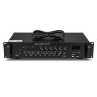 Amplifier Mixing PA 6 Zona TL-2100 dengan 3 Input Mikrofon dan Prioritas Mikrofon, Pemutar USB SD MP3 untuk Penggunaan Sehari-hari di Toko Swalayan