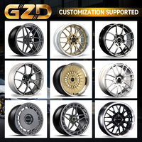 Velg Racing GZD 15 16 17 Inch, 4x100 5x114.3 untuk Mobil Penumpang, Set 4 Buah, Pengganti Aftermarket