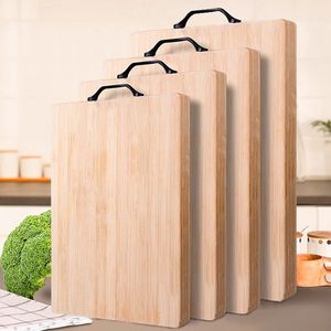 Bamboo Cutting Board Set Rectangle Anti Bacterial Handle Kitchen Chopping Block 4 Piece - Product Image 1
