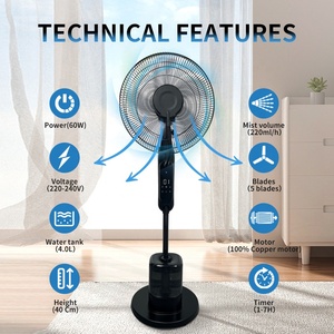 Thiết kế mới AC/DC nước sương bệ <span class=keywords><strong>fan</strong></span> với điều khiển kỹ thuật số ocsilation ẩm cho nhà làm mát sử dụng ngoài trời - Product Image 2