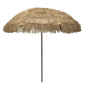 Hot Creative personnalisé 8Ft chaume Tiki parasol de plage en plein air Portable paille raphia Hawaii parapluie