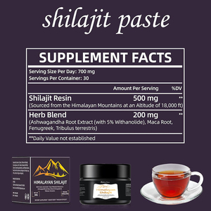 Venta al por mayor OEM Etiqueta Privada orgánica 30g puro Himalayan Shilajit resina suplemento a granel con Ashwagandha para hombres - Product Image 6