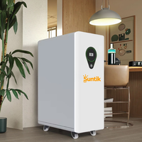 Batterie au lithium empilable Suntik 15 kWh LiFePO4, longue durée de vie, haute capacité, 51,2 V 314 Ah, BMS hybride sur pied pour l'énergie domestique