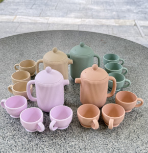 Juego <span class=keywords><strong>de</strong></span> Té <span class=keywords><strong>de</strong></span> Silicona para Bebés, Estilo Moderno, Juguetes <span class=keywords><strong>de</strong></span> <span class=keywords><strong>Cocina</strong></span>, Incluye Tetera para Niños Pequeños - Product Image 6