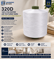 Fil texturé en polyester 100% de qualité AA 320D, blanc brut, aspect coton, haute ténacité, pour le tissage, les textiles d'ameublement, les canapés