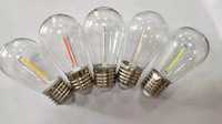 Bombilla LED de Filamento Edison Blanco Cálido S14 2W para Luces de Cadena de Exterior con Plástico para Jardín E27 CRI 90 Garantía de 2 Años