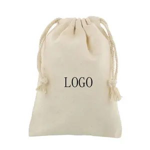 Borsa di cotone all'ingrosso con logo personalizzato stampato borsa di tela di cotone <span class=keywords><strong>calico</strong></span> borsa con cordino a doppia corda - Product Image 2