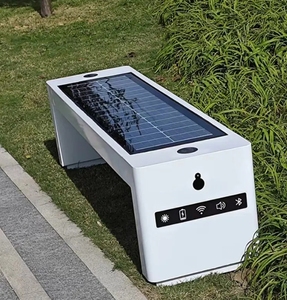 Banc intelligent solaire en acier inoxydable imperméable avec recharge sans fil pour salle de sport et <span class=keywords><strong>centre</strong></span> <span class=keywords><strong>commercial</strong></span>, utilisation en extérieur, capacité de 4 places - Product Image 2