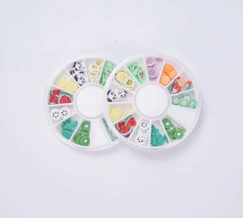 Hot sale Nail Art Accessory Fashion Nail ornaments Decoration Series 3D fruit Sweet Item Style Time Pictures mixed Color Type