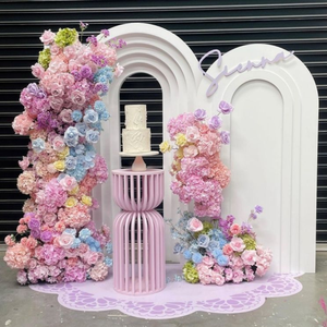 Chemin de table en fleurs artificielles rose et blanc pour <span class=keywords><strong>mariage</strong></span>, anniversaire, fête, table de <span class=keywords><strong>gâteau</strong></span>, arrangement floral, décoration d'arche - Product Image 6