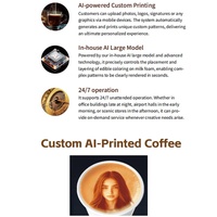 Robot de Café Comercial No Tripulado de un Solo Brazo con Sistema Inteligente de Impresión de Imágenes