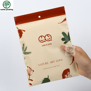 Bolsas <span class=keywords><strong>de</strong></span> Embalaje Reciclables con Cierre para Ropa Interior Infantil <span class=keywords><strong>de</strong></span> PE Esmerilado Personalizado, para Calcetines y Zapatos - Product Image 1