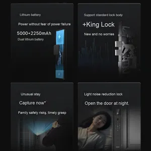 Bosch fu8 cộng với khóa thông minh Wifi vân tay nhận dạng khuôn mặt video mắt mèo giám sát chống trộm khóa cửa đám mây lưu trữ dữ liệu IP - Product Image 4