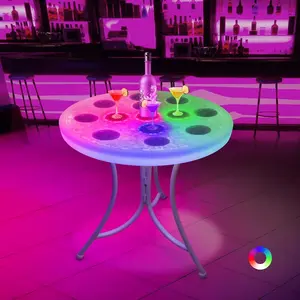 modern led tables smart luxury round living room table counter for office hotel lobby with led