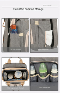 Sac à langer pliable, sac à dos pour maman, grande capacité, sac de voyage multifonctionnel avec port de charge USB - Product Image 5