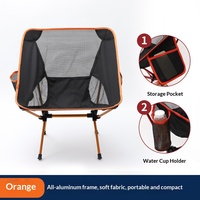 Chaise pliante portable d'extérieur en alliage d'aluminium, chaise lune, chaise de pêche, chaise de camping, chaise de barbecue, chaise de voyage autonome avec dossier latéral