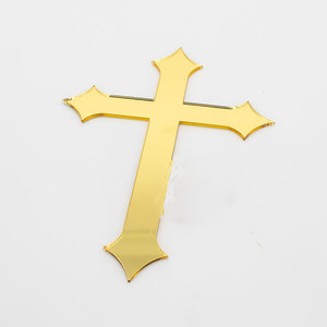 Joyeux Noël noir or acrylique <span class=keywords><strong>croix</strong></span> pour baptême eucharistie coffre-fort fête bijoux décorations pour gâteau décoration fournitures - Product Image 6