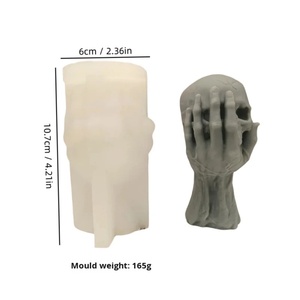 Moule en silicone TangChu pour bougie tête de serpent Halloween, moule à gâteau en forme de crâne, plâtre, résine, décoration d'intérieur, emballage OPP - Product Image 6