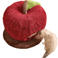Lit pour chat en forme de pomme, mignon, sûr, écologique, design de dessin animé, gain de place, pour toutes les saisons