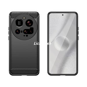 Lichicase Low MOQ fibra de carbono cepillado TPU funda de parachoques a prueba de golpes para Xiaomi 15 15 Pro 15 Ultra contraportada - Product Image 3