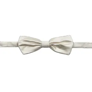 מוצר באיכות מעולה עניבת פרפר משי צבע לבן אחיד אביזר בגדי גבר רעיון מתנה קלאסית ליום נישואין