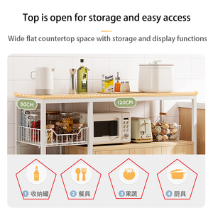 Estante de almacenamiento de <span class=keywords><strong>cocina</strong></span> multicapa con armario para ollas, estante para frutas y verduras, <span class=keywords><strong>tienda</strong></span> de <span class=keywords><strong>cocina</strong></span> para el hogar para especias y alimentos - Product Image 2