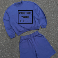 Sweat-shirt à col rond personnalisé avec broderie de votre logo, unisexe, streetwear, ensemble assorti de pantalon de survêtement/short