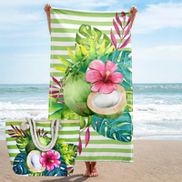 Sac de plage en toile personnalisé avec imprimé flamant rose, grand format, unisexe, pour l'été, ensemble de sacs de plage ouverts, serviette de plage de luxe