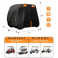 Housses de voiturette de golf 420D étanches au vent et au soleil 4 places-durables, portables et réutilisables avec trois portes à glissière pour l'extérieur