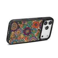 Coque de protection antichoc pour Apple iPhone 17 Pro, motif tissé brodé folklorique, étui magnétique