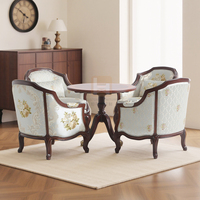 Canapé américain personnalisé en bois massif chaise table basse ensemble coussins doux brodés table mobile pour hôtel/café/villa