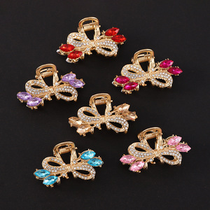 Delicate Crystal <b>Bow</b> Hair <b>Clip</b> 6 Cm Shark <b>Clip</b> For Women Party Hair Accessory - Product Image 3